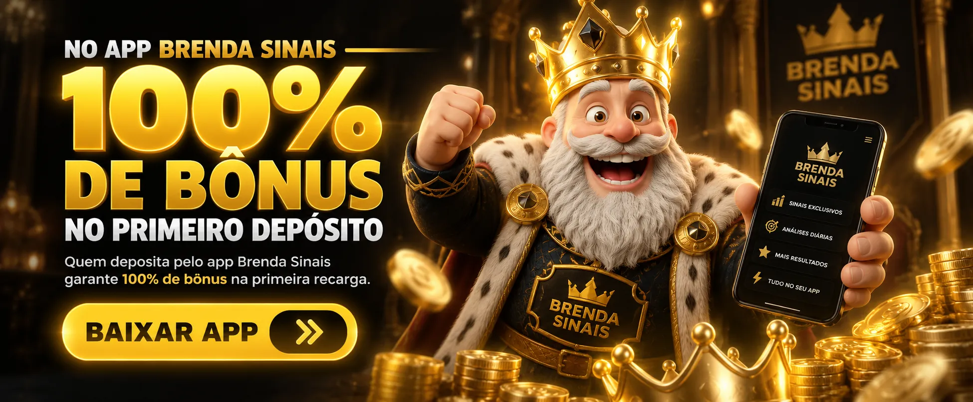 No app Brenda Sinais: 100% de bônus no primeiro depósito